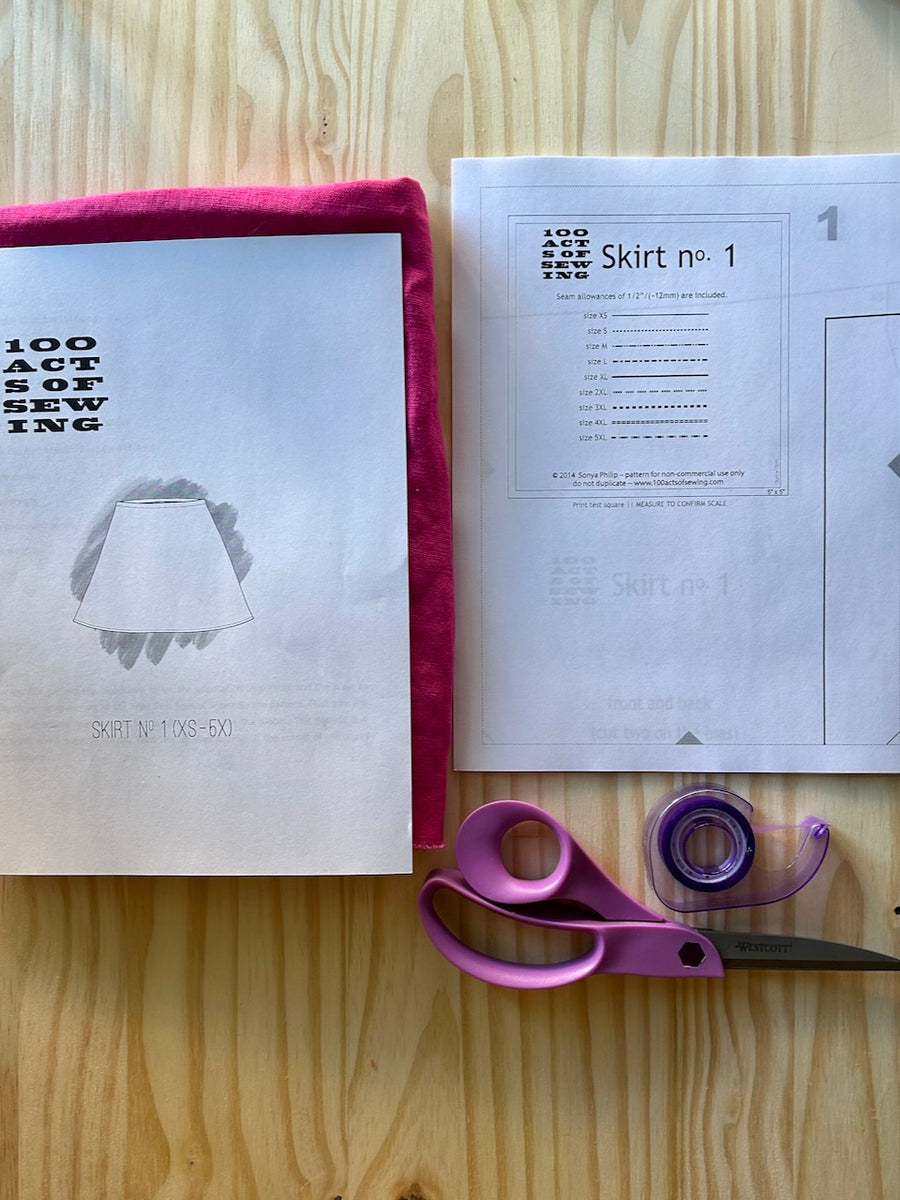 100 Acts of Sewing: Skirt No. 1 - PDF Sewing Pattern – 100actsofsewing