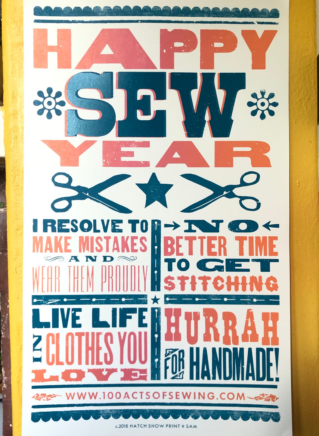 100 Acts of Sewing - Happy Sew Year Poster